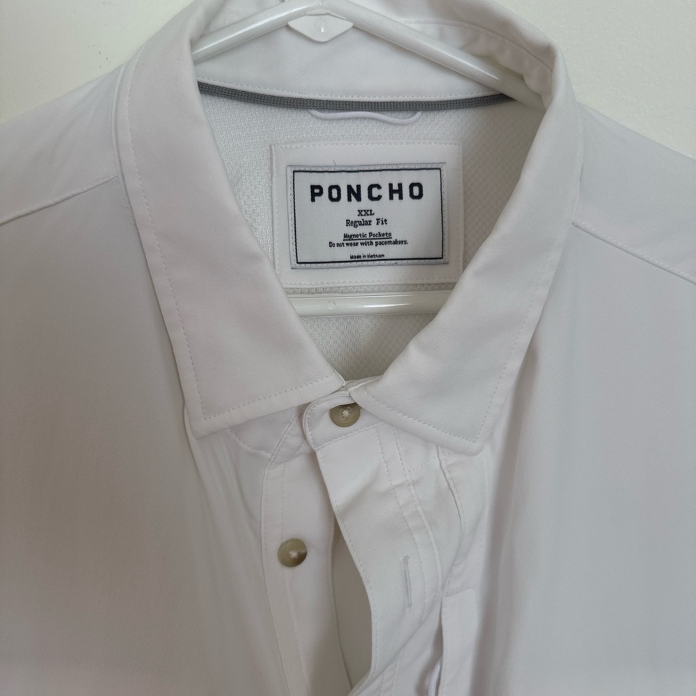 Poncho Men's Classic White Button Down Shirt